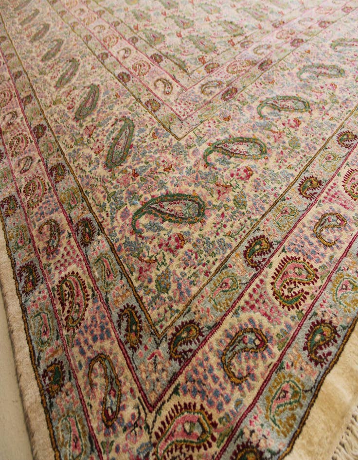 Detail image of 13' x 17' 2 Hand Knotted Kerman Persian Wool Rug