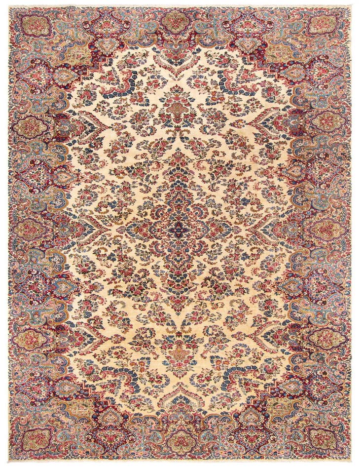 Detail image of 9' 6 x 19' 2 Kerman Wool Rug