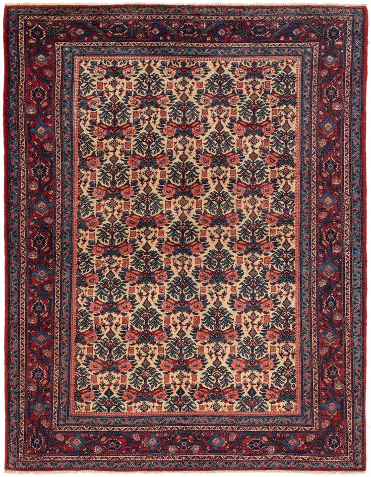Detail image of 4' 3 x 6' 3 Hand Knotted Kermanshah Persian Rug