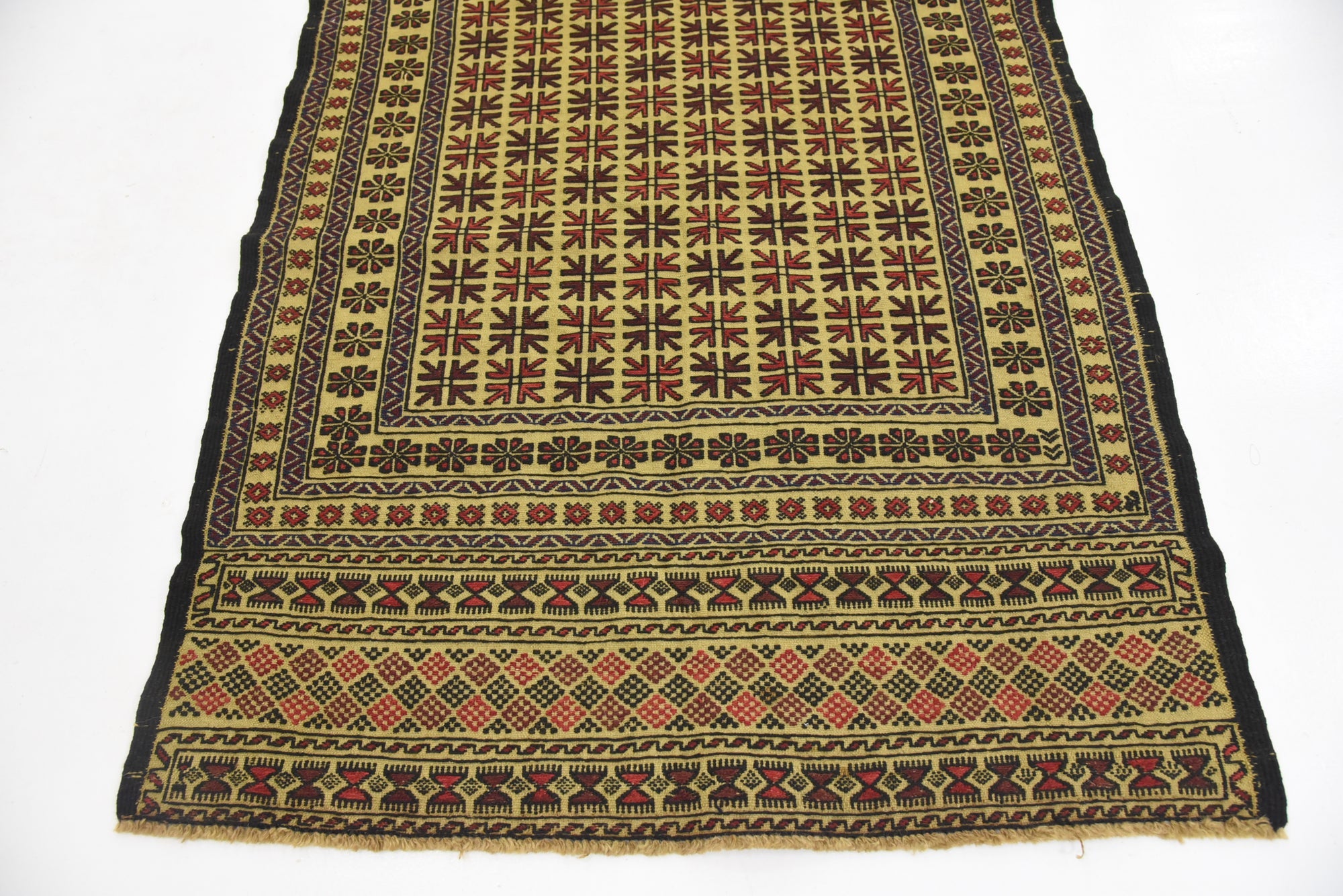 4' x 6' 2 Hand Woven Kilim Afghan Wool Rug