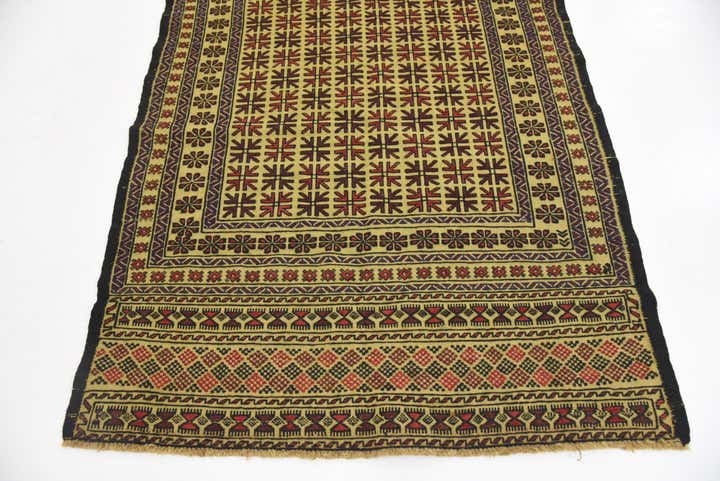 4' x 6' 2 Hand Woven Kilim Afghan Wool Rug