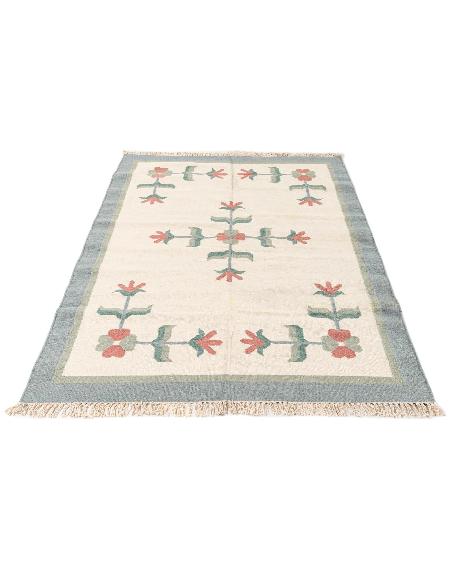 135cm x 195cm Tejido a mano Kilim Dhurrie Alfombra Lana