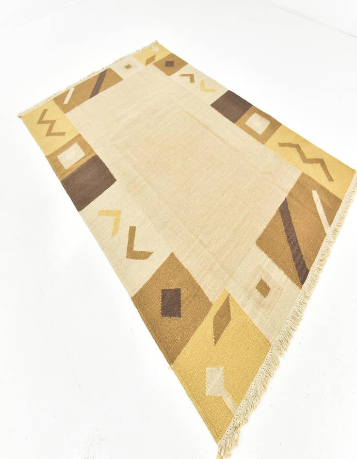 Detail image of 6' 5 x 9' 4  Hand Woven Kilim Dhurrie Wool Rug