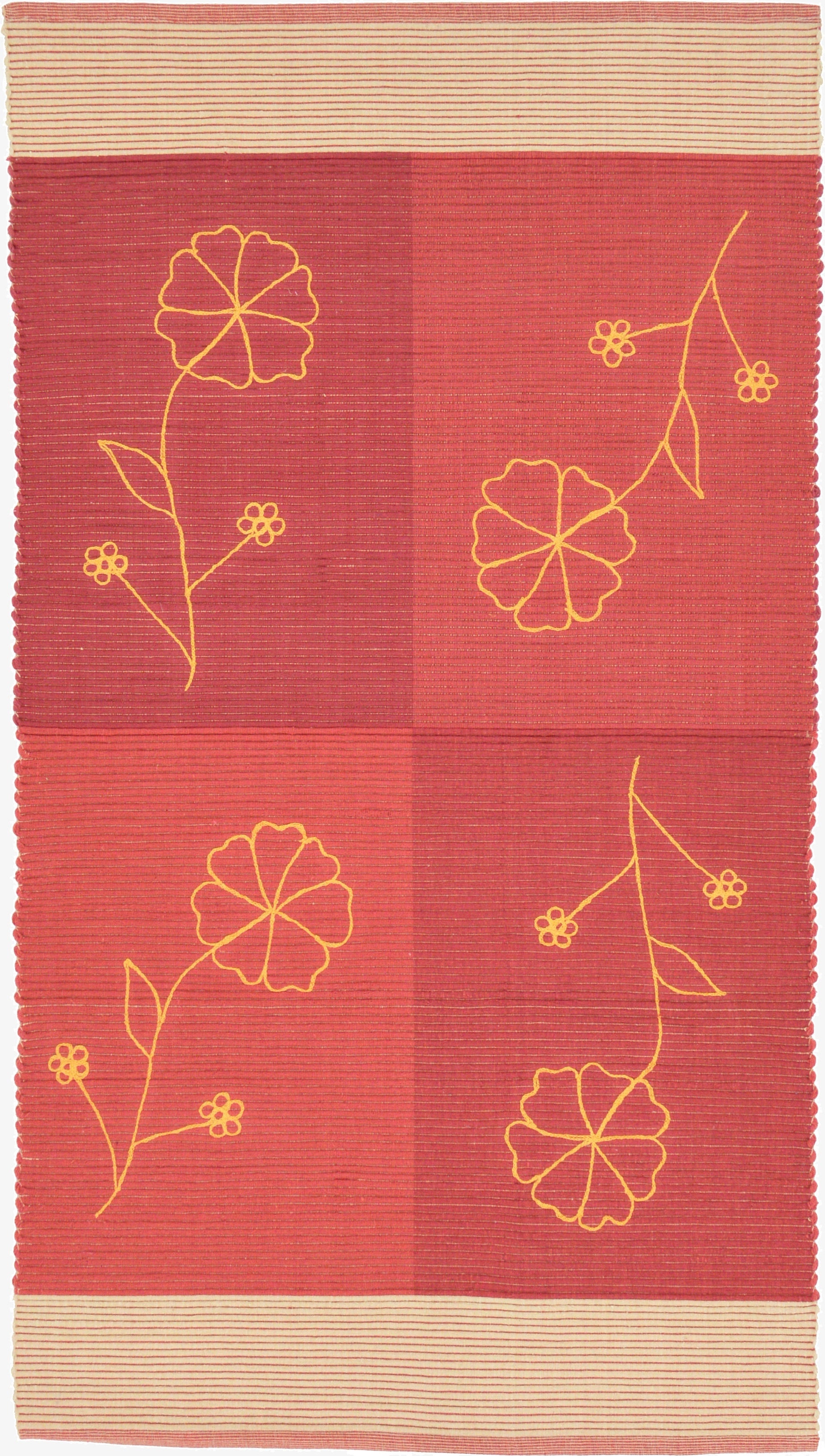 2' 7 x 4' 7  Hand Woven Kilim Dhurrie Wool Rug