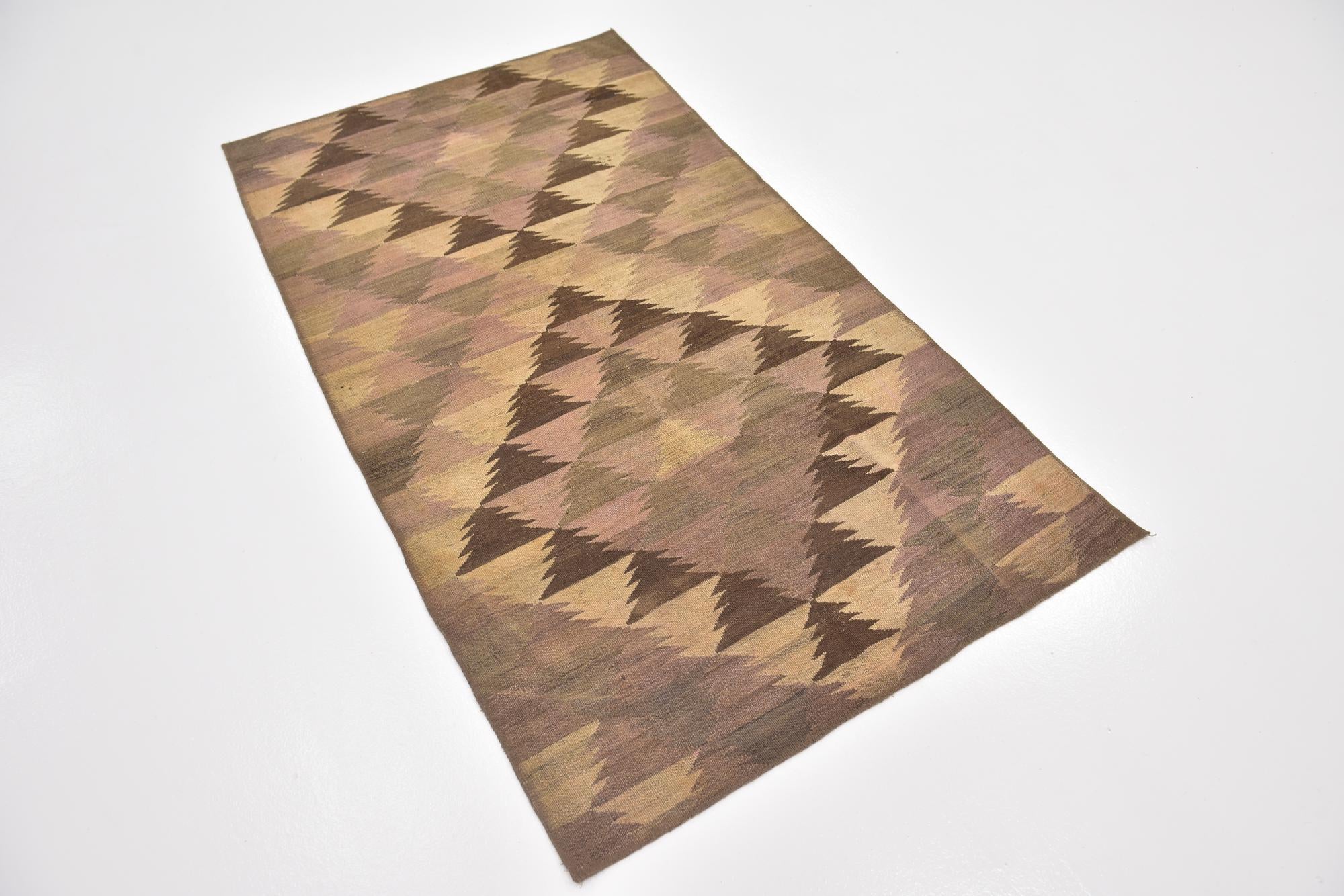95cm x 175cm Tejido a mano Kilim Fars Alfombra Lana