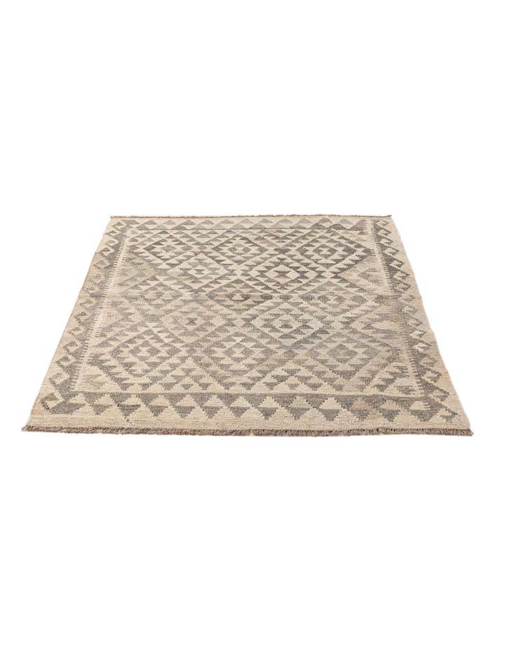 3' 8 x 4' 7 Hand Woven Kilim Maymana Wool Rug