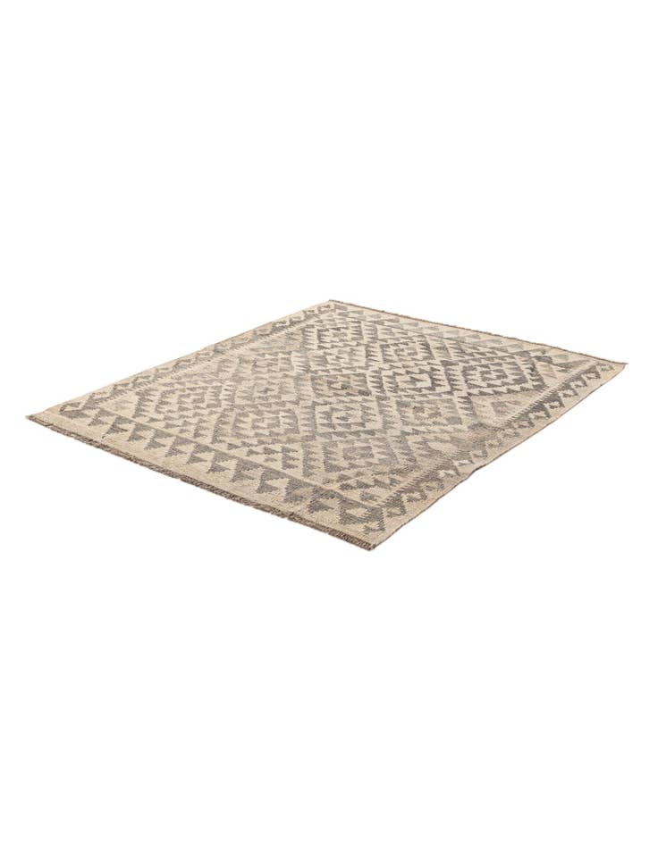 Detail image of 3' 8 x 4' 7  Hand Woven Kilim Maymana Wool Rug