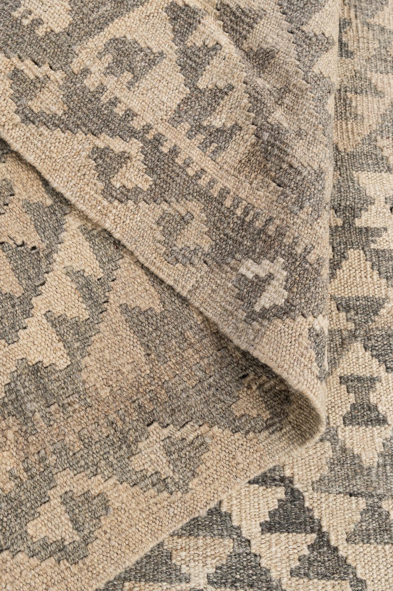 3' 8 x 4' 7 Hand Woven Kilim Maymana Wool Rug