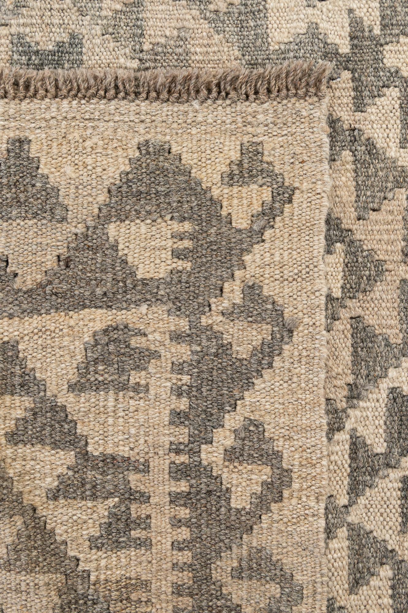 3' 8 x 4' 7 Hand Woven Kilim Maymana Wool Rug