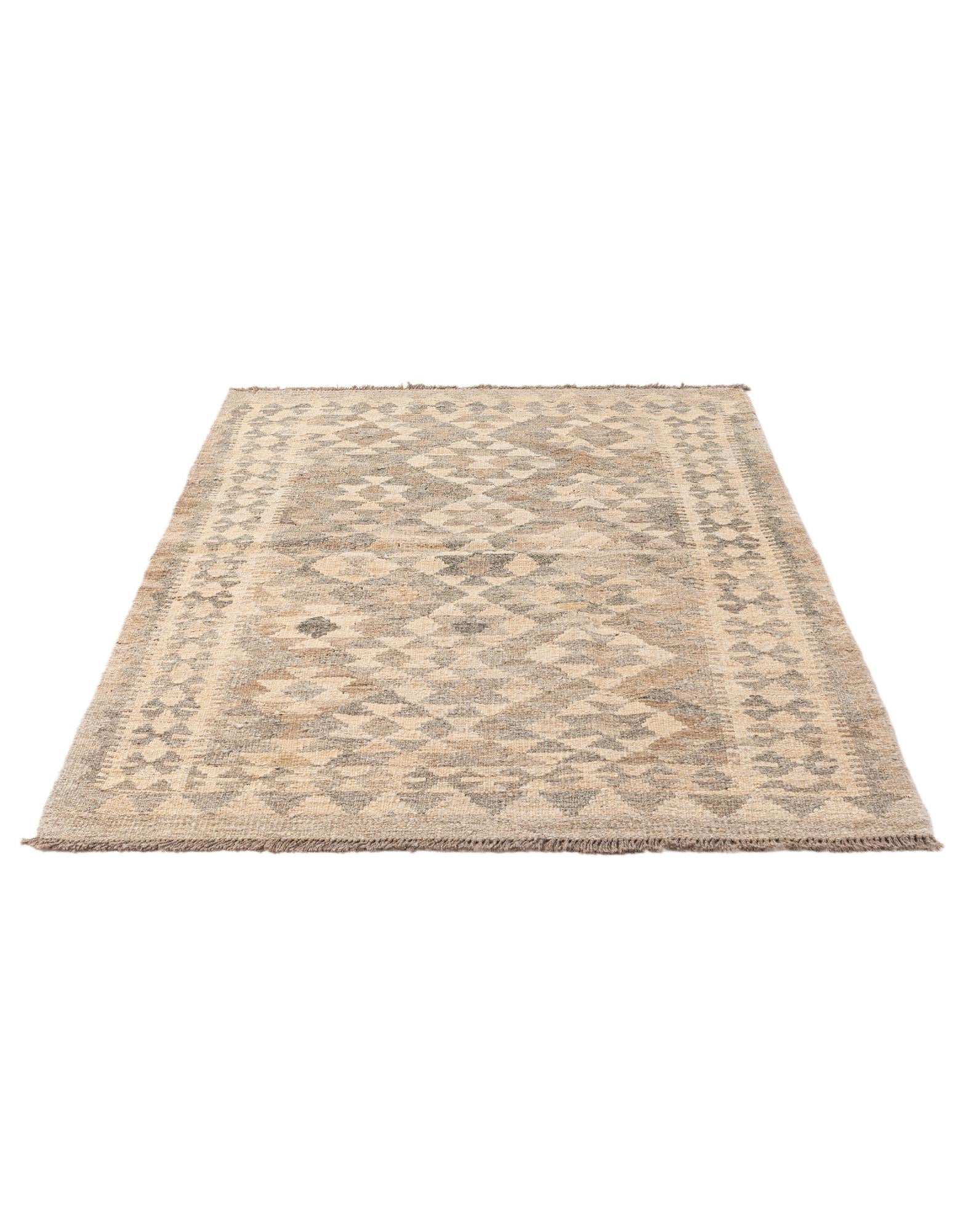 3' 3 x 4' 9 Hand Woven Kilim Maymana Wool Rug