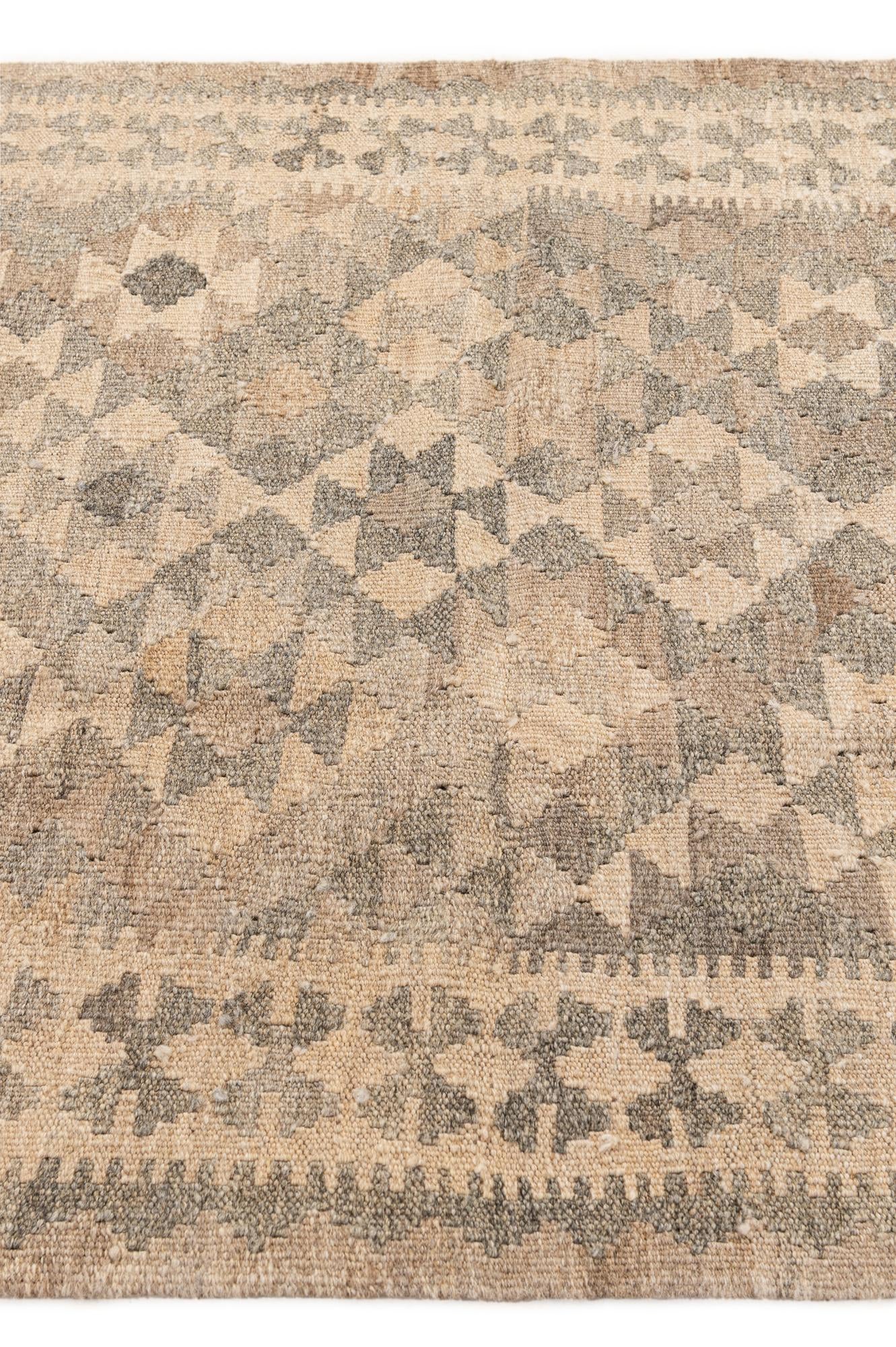 3' 3 x 4' 9 Hand Woven Kilim Maymana Wool Rug