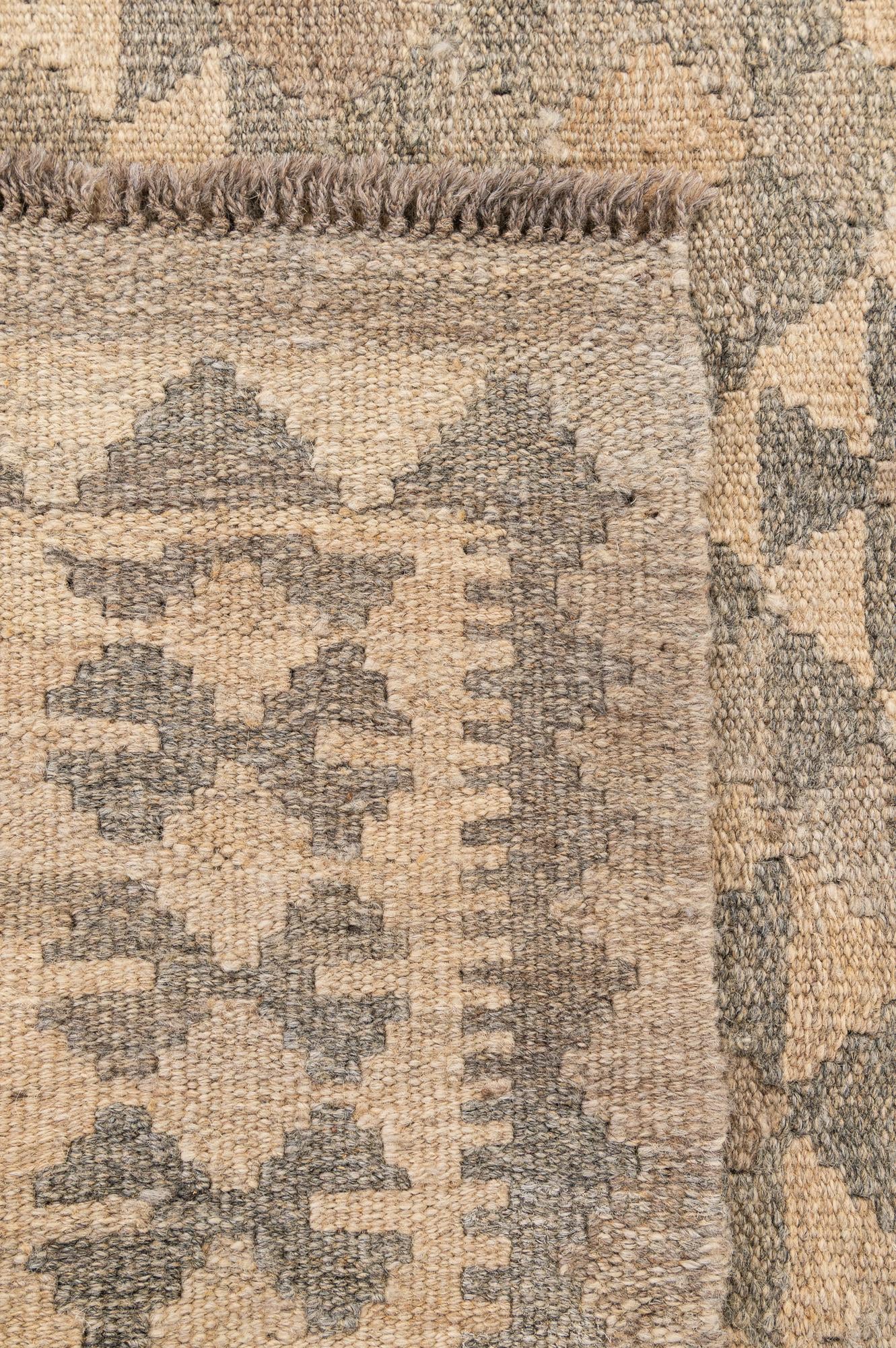 3' 3 x 4' 9 Hand Woven Kilim Maymana Wool Rug