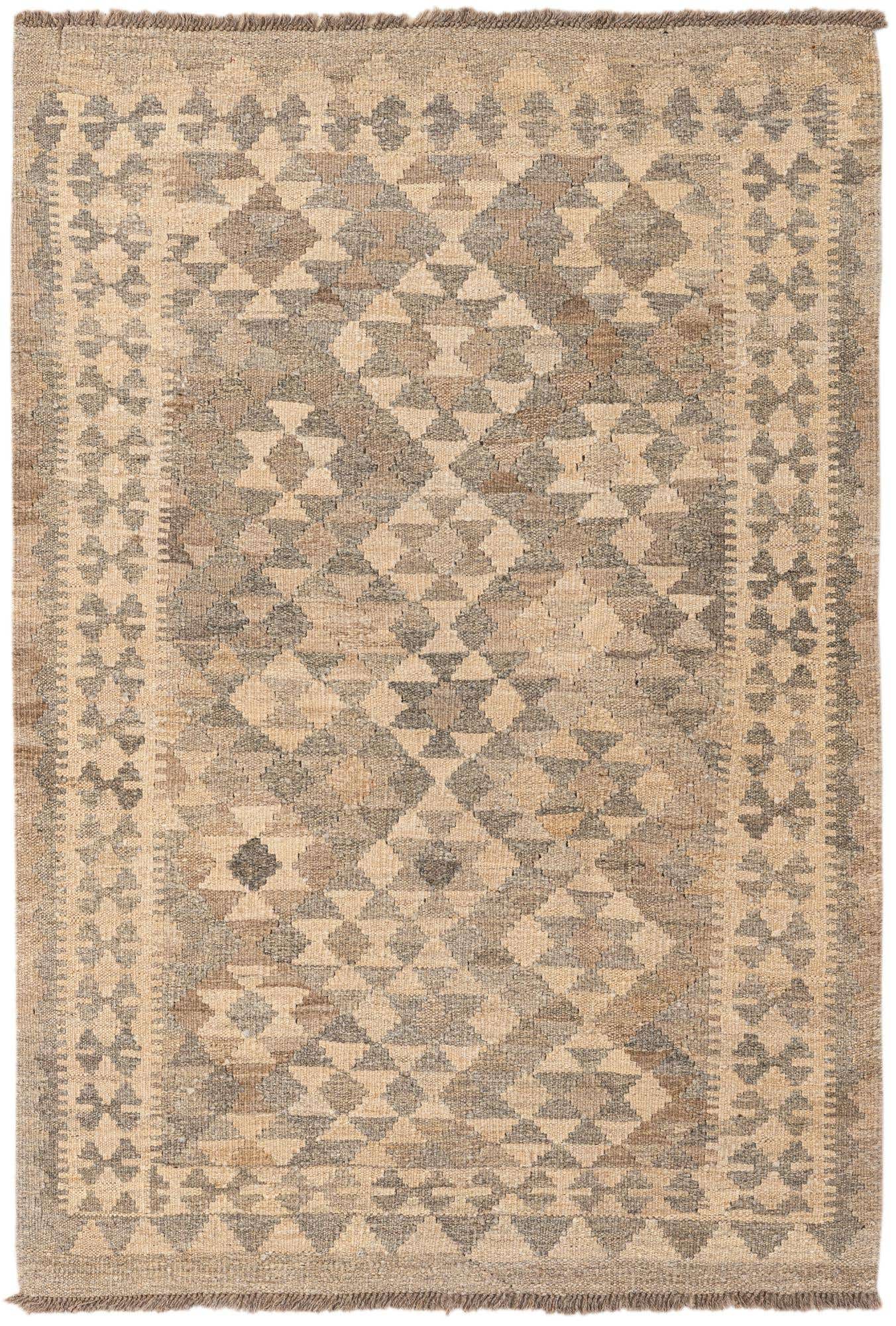 3' 3 x 4' 9 Hand Woven Kilim Maymana Wool Rug