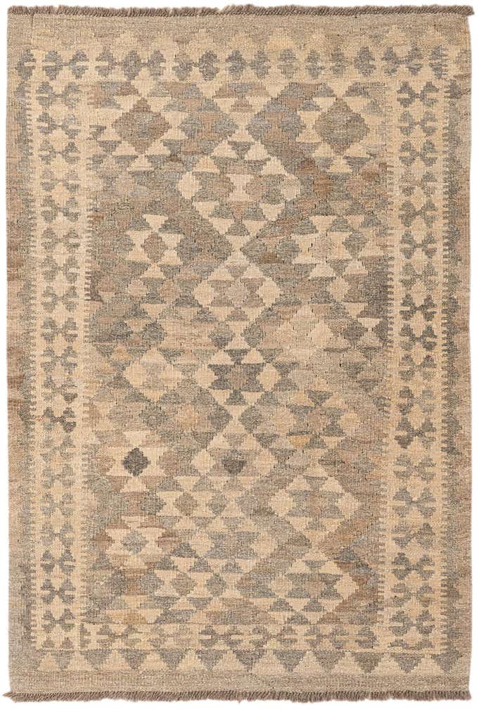 3' 3 x 4' 9 Hand Woven Kilim Maymana Wool Rug