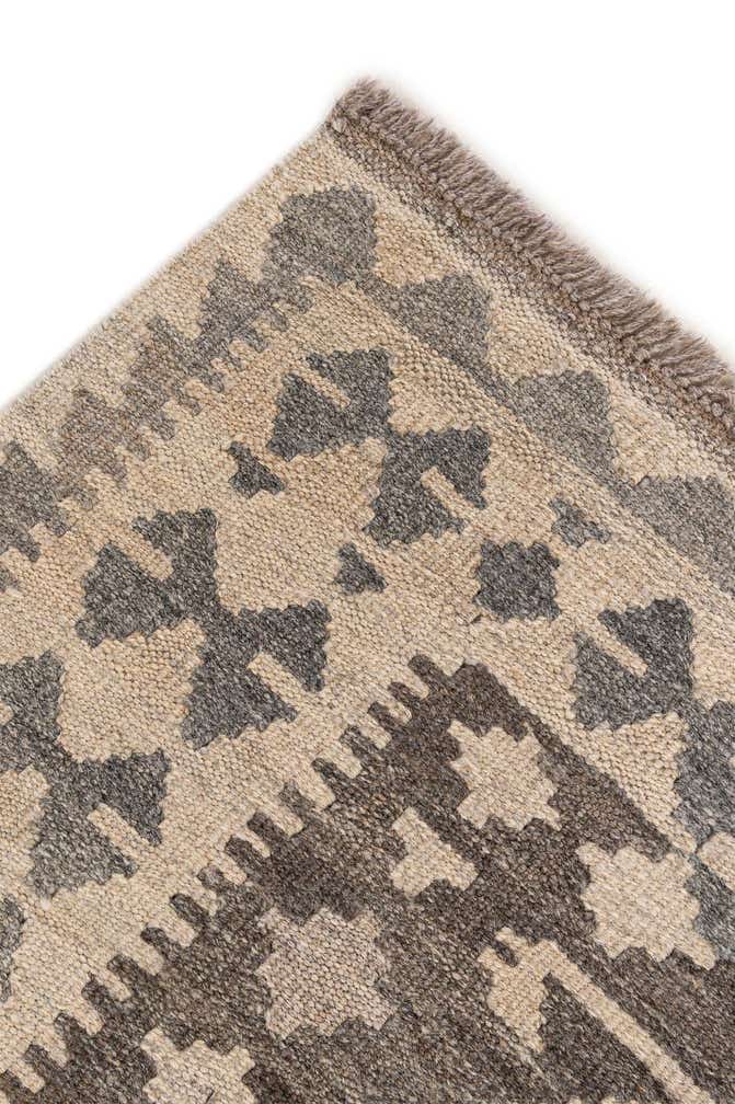 3' 4 x 4' 10 Hand Woven Kilim Maymana Wool Rug