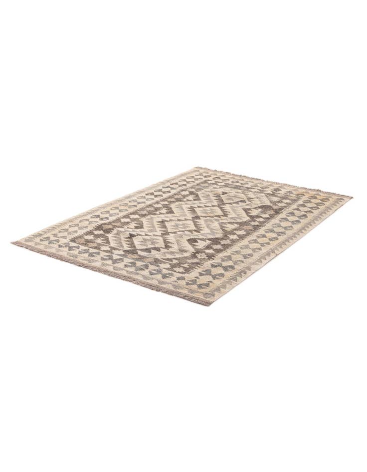 Detail image of 3' 4 x 4' 10  Hand Woven Kilim Maymana Wool Rug