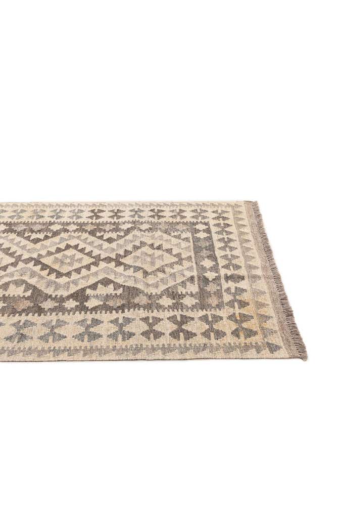 3' 4 x 4' 10 Hand Woven Kilim Maymana Wool Rug