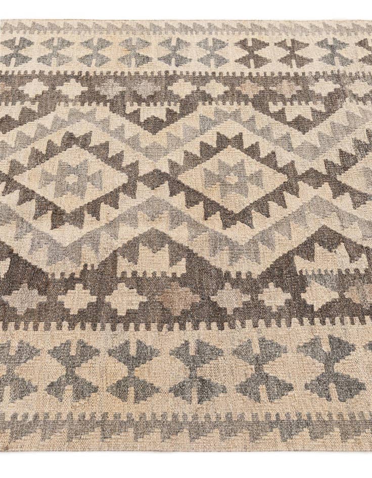 Detail image of 3' 4 x 4' 10  Hand Woven Kilim Maymana Wool Rug