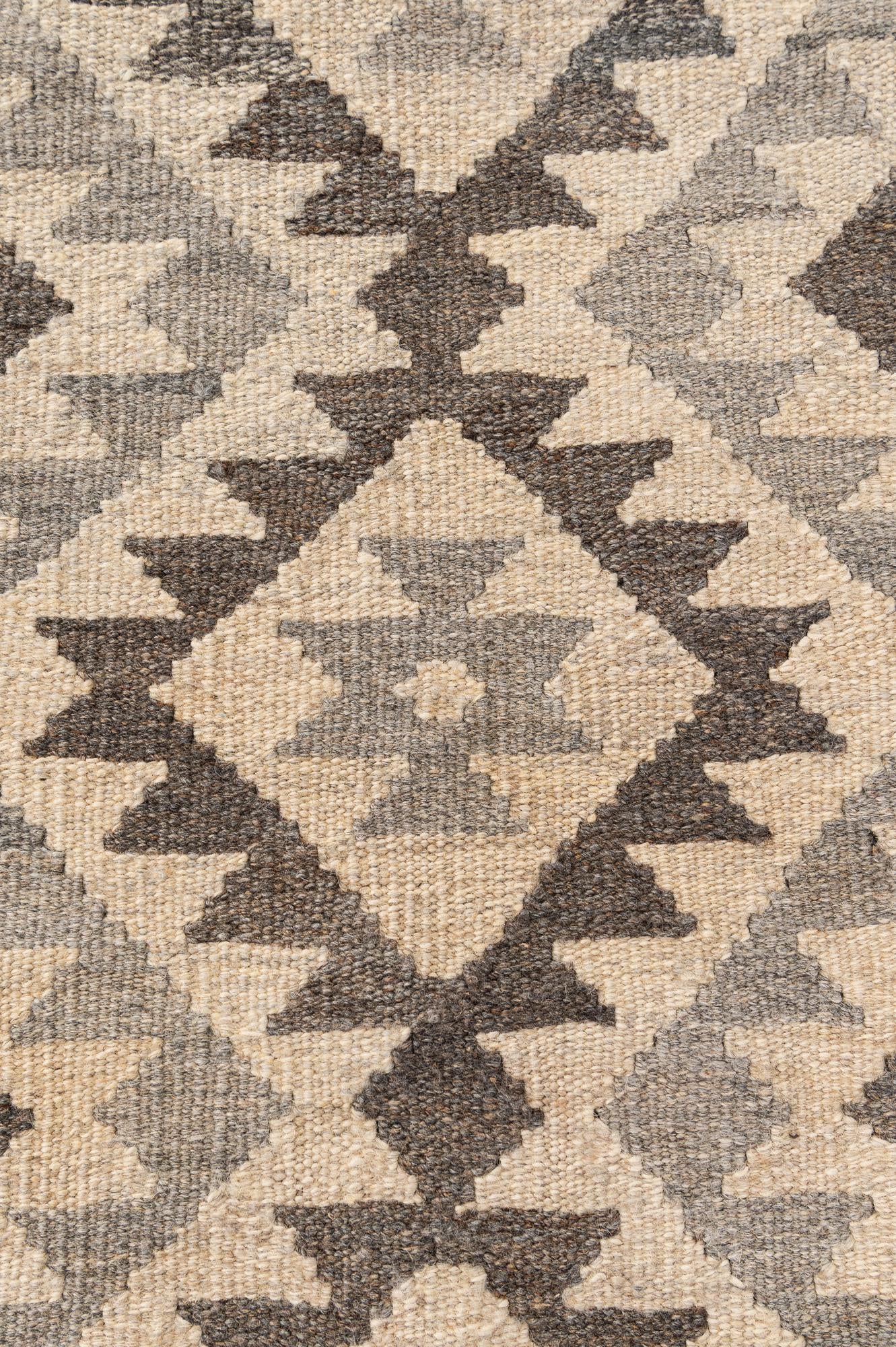 3' 4 x 4' 10 Hand Woven Kilim Maymana Wool Rug