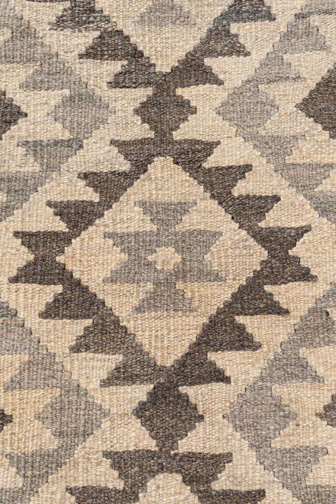 3' 4 x 4' 10 Hand Woven Kilim Maymana Wool Rug