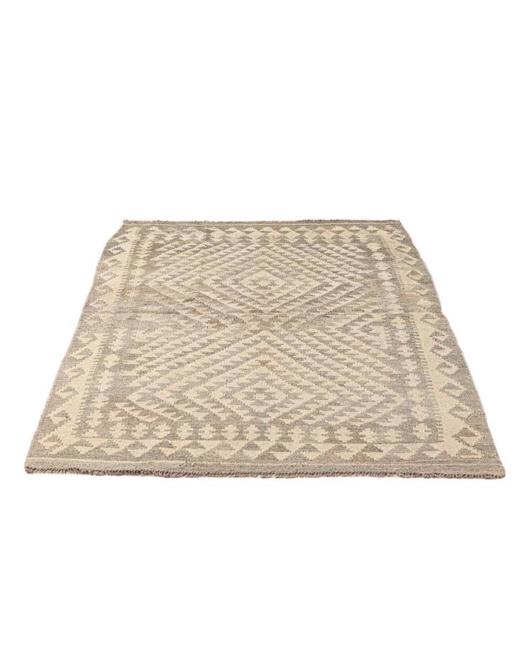 Detail image of 3' 6 x 5' Hand Woven Kilim Maymana Wool Rug