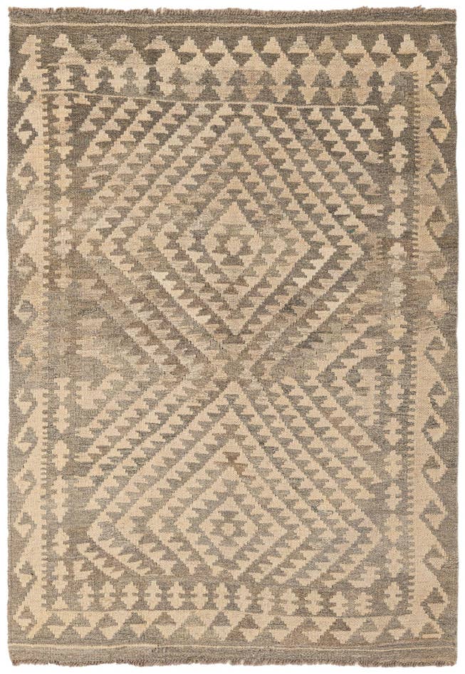 Detail image of 3' 6 x 5' Hand Woven Kilim Maymana Wool Rug