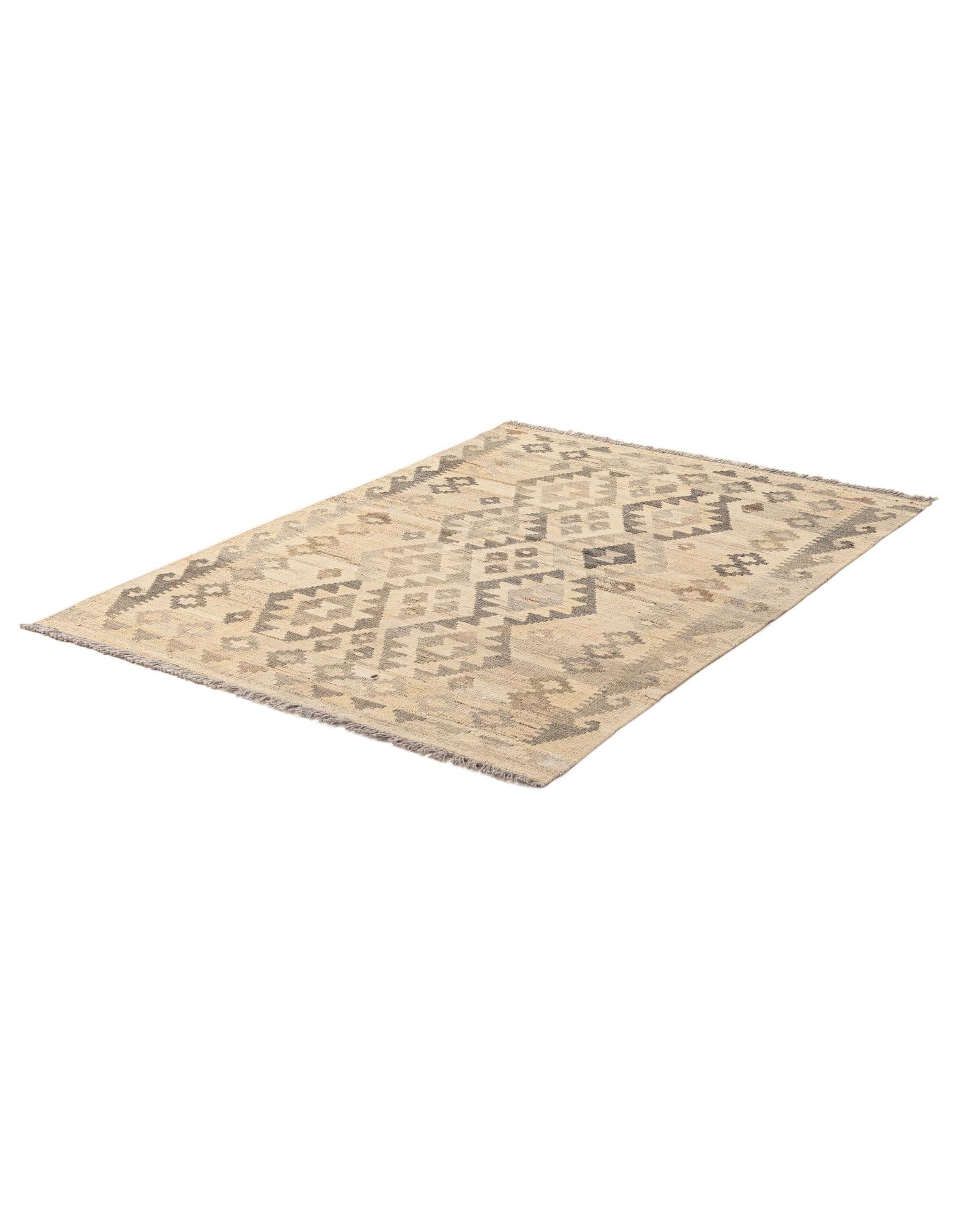 3' 5 x 4' 11 Hand Woven Kilim Maymana Wool Rug