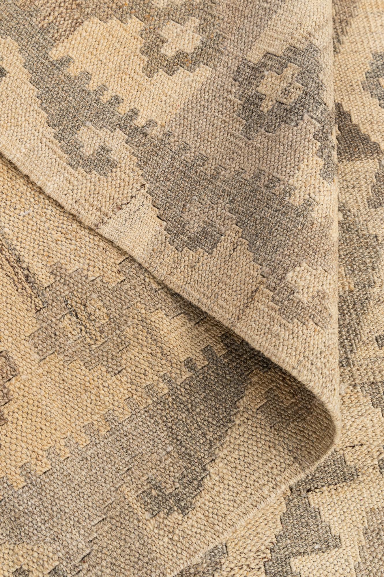 3' 5 x 4' 11 Hand Woven Kilim Maymana Wool Rug