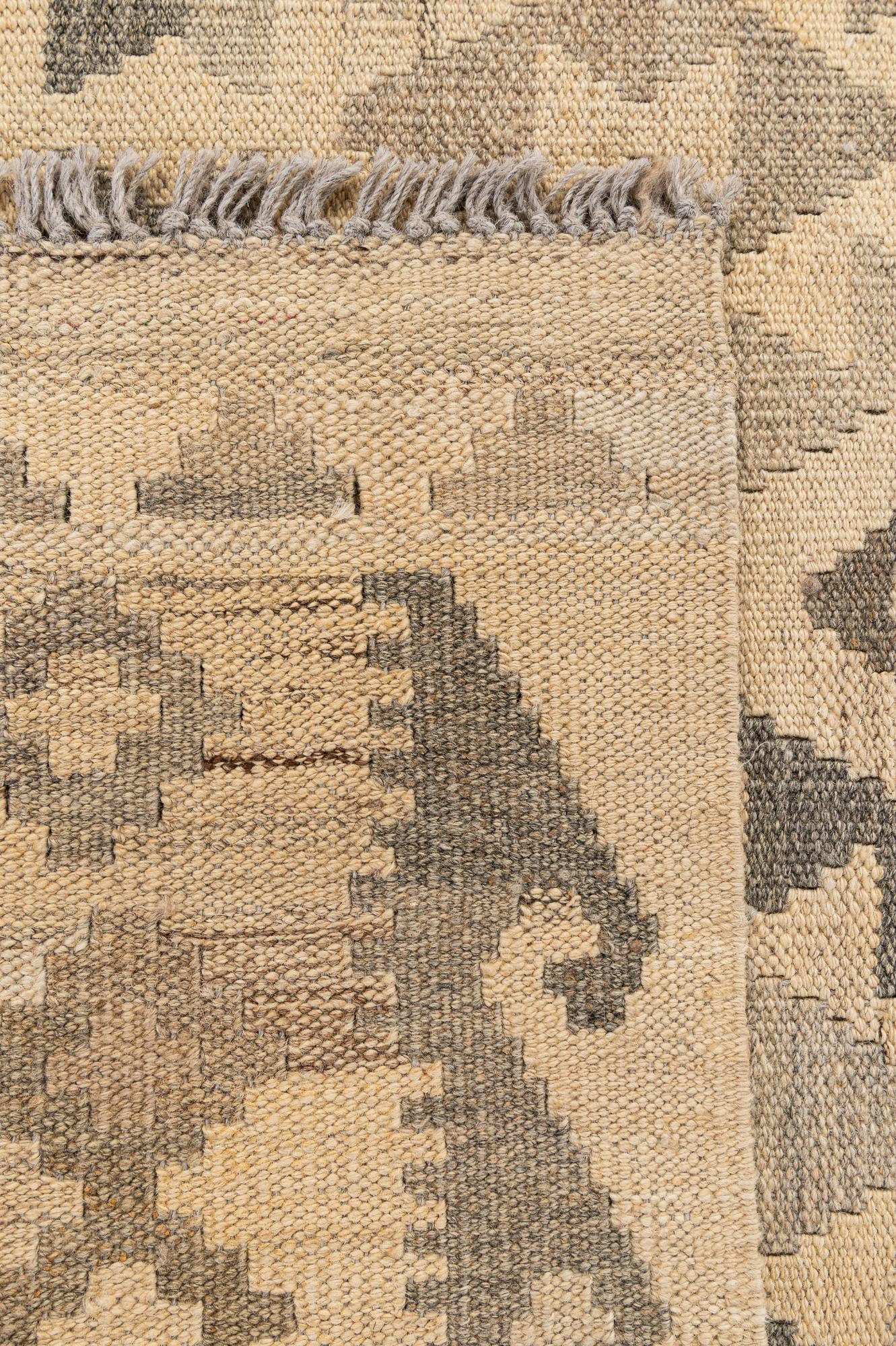 3' 5 x 4' 11 Hand Woven Kilim Maymana Wool Rug