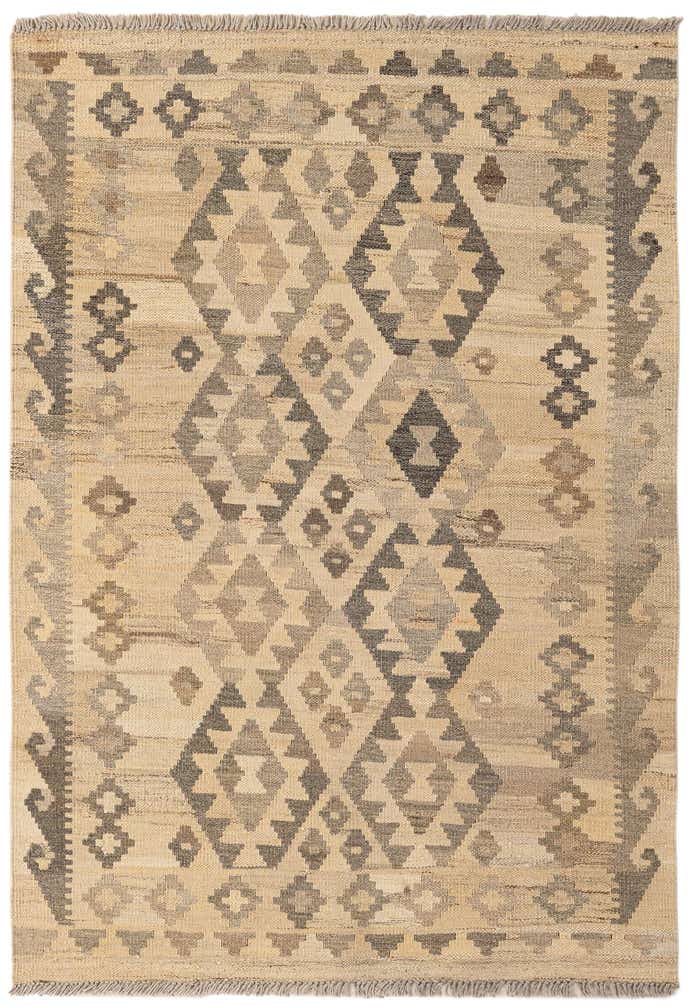 3' 5 x 4' 11 Hand Woven Kilim Maymana Wool Rug