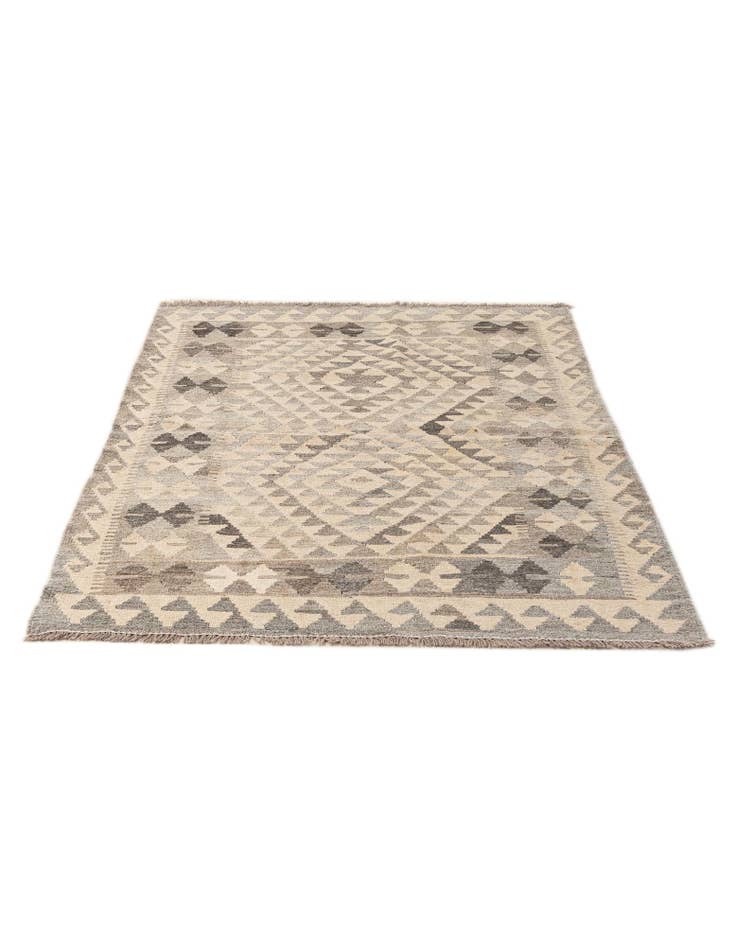 Detail image of 3' 6 x 4' 10 Hand Woven Kilim Maymana Wool Rug