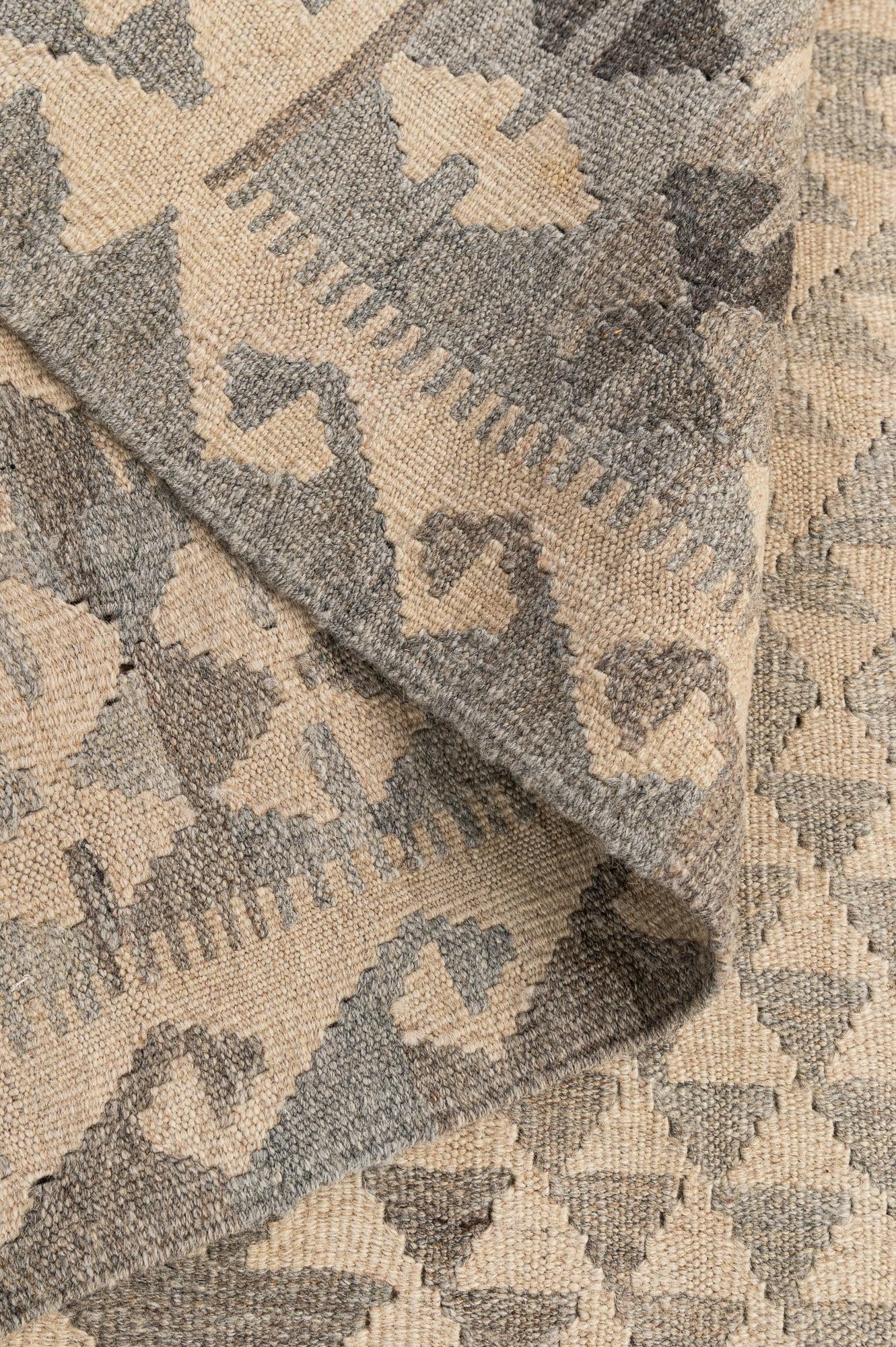 3' 6 x 4' 10 Hand Woven Kilim Maymana Wool Rug