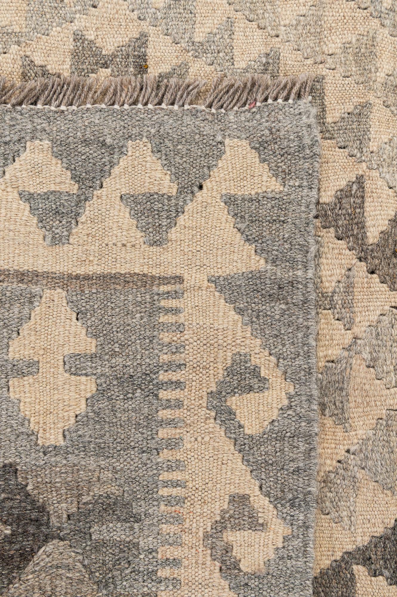 3' 6 x 4' 10 Hand Woven Kilim Maymana Wool Rug