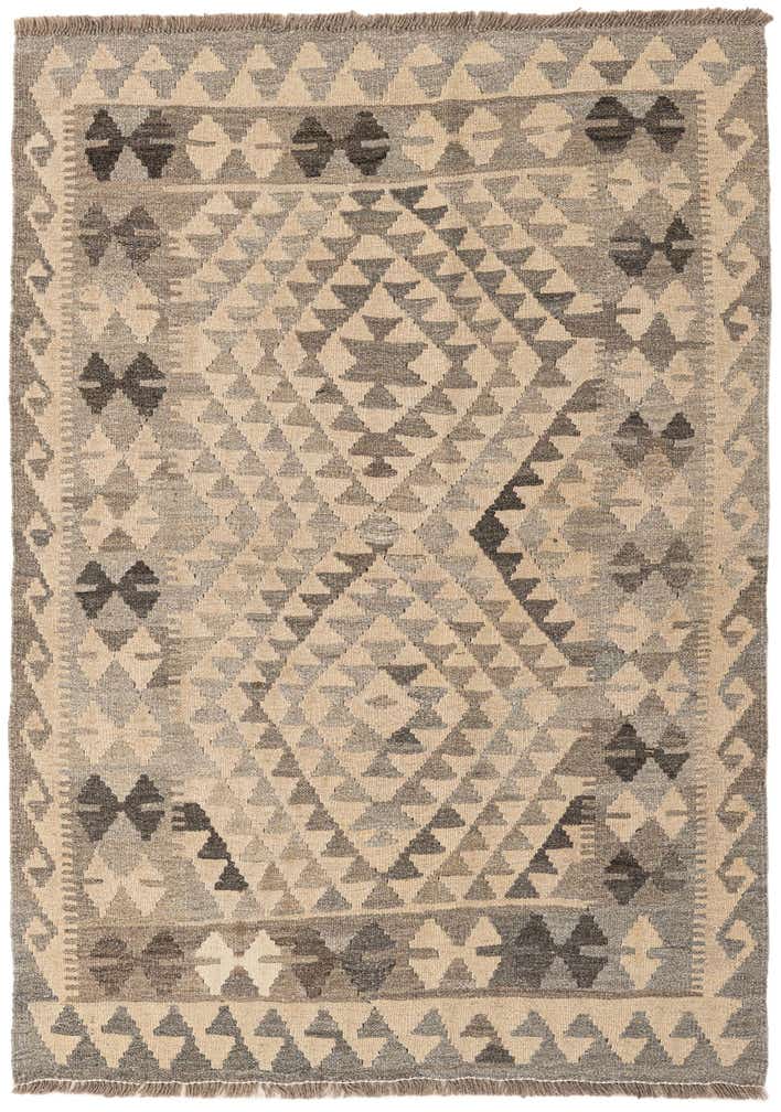 3' 6 x 4' 10 Hand Woven Kilim Maymana Wool Rug