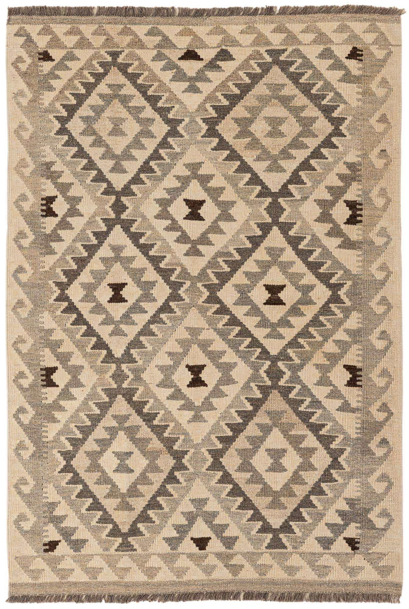 3' 6 x 5' 3 Hand Woven Kilim Maymana Wool Rug