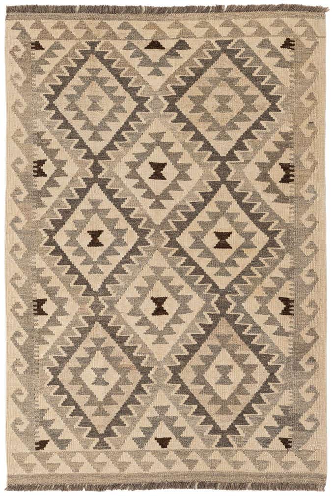 3' 6 x 5' 3 Hand Woven Kilim Maymana Wool Rug