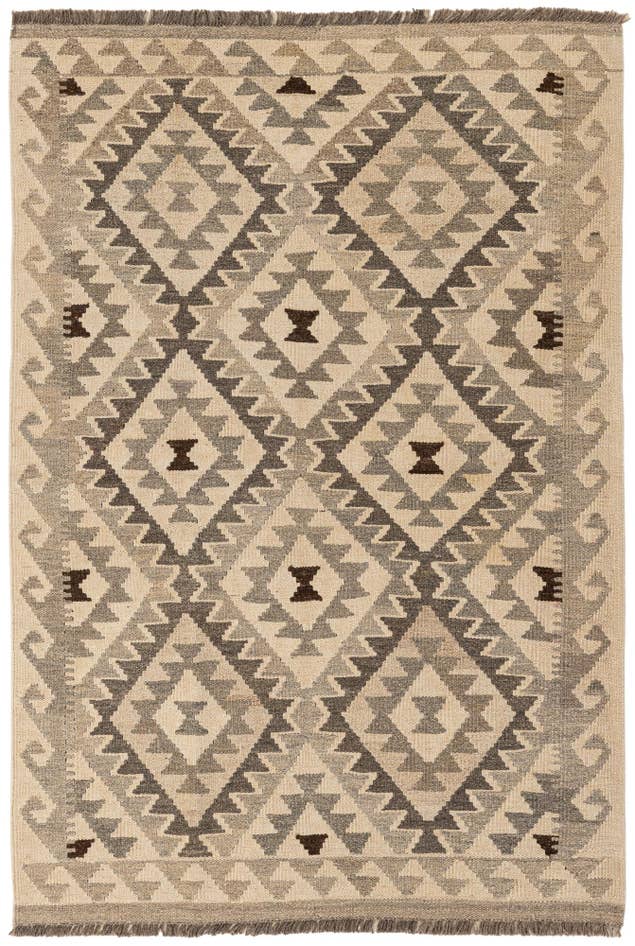 Detail image of 3' 6 x 5' 3 Hand Woven Kilim Maymana Wool Rug