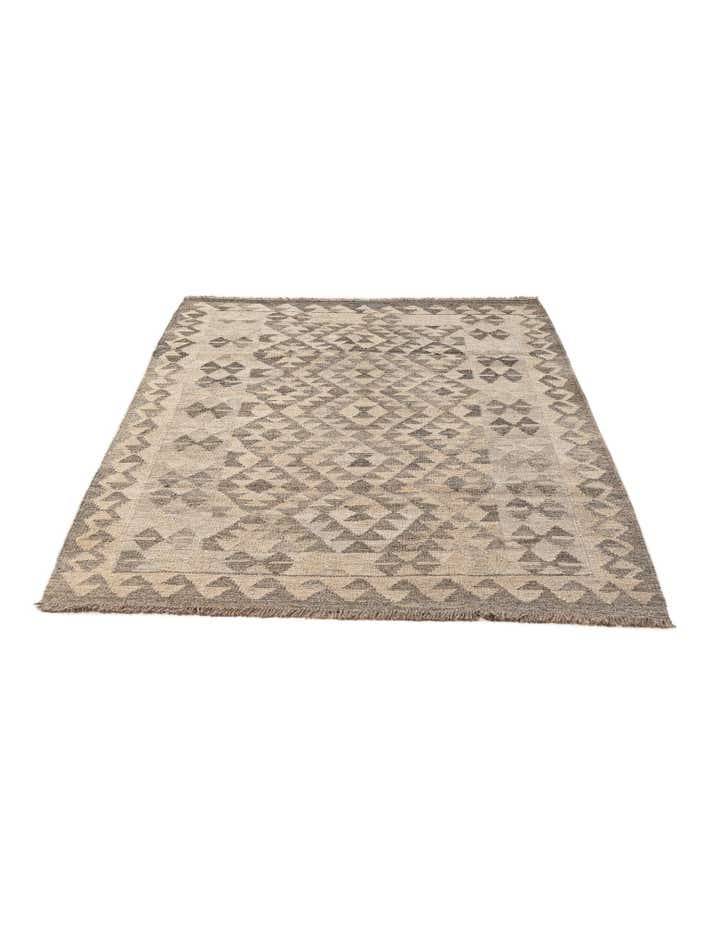 3' 7 x 5' 3 Hand Woven Kilim Maymana Wool Rug