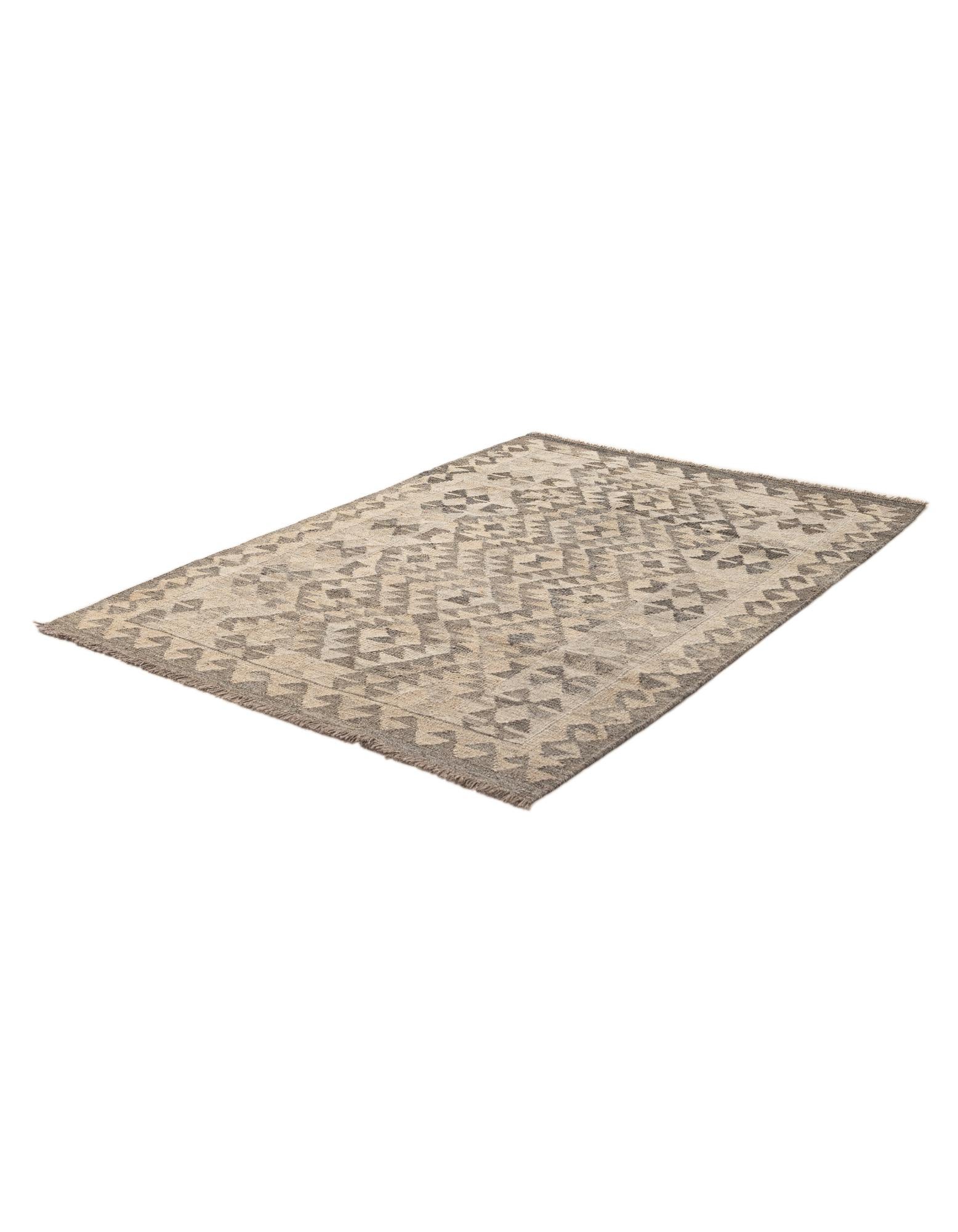 3' 7 x 5' 3 Hand Woven Kilim Maymana Wool Rug