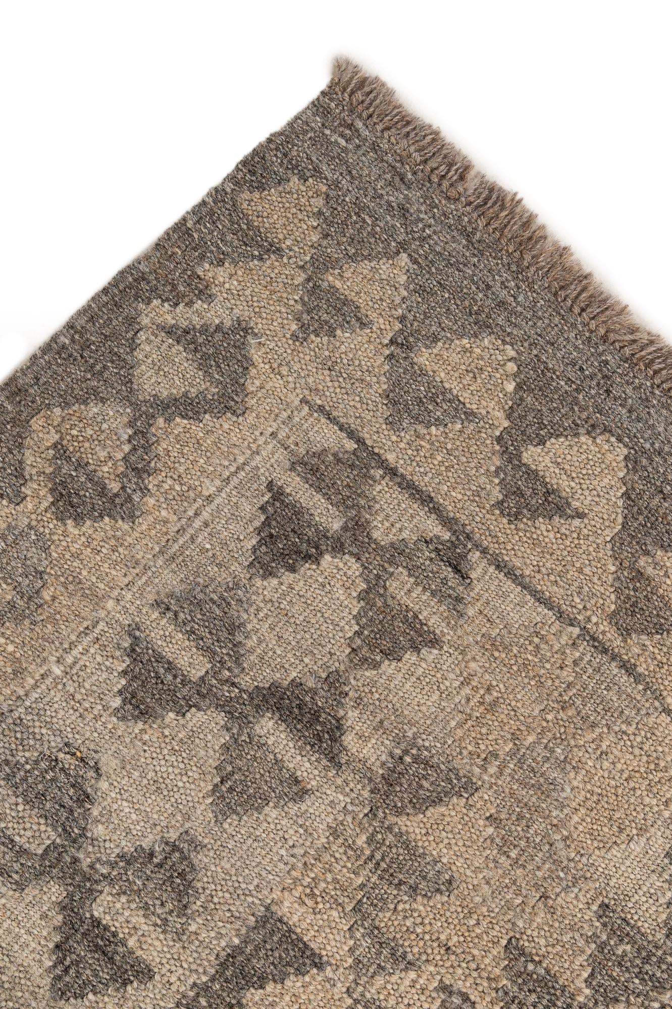 3' 7 x 5' 3 Hand Woven Kilim Maymana Wool Rug