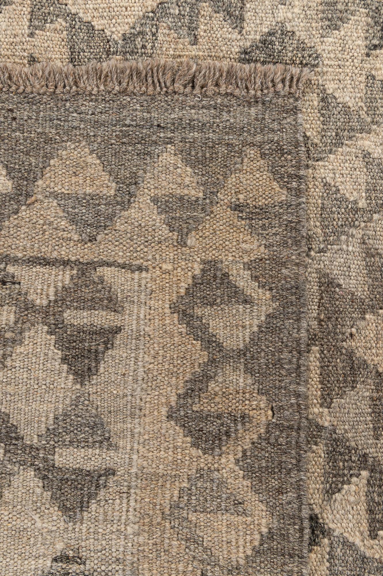 3' 7 x 5' 3 Hand Woven Kilim Maymana Wool Rug
