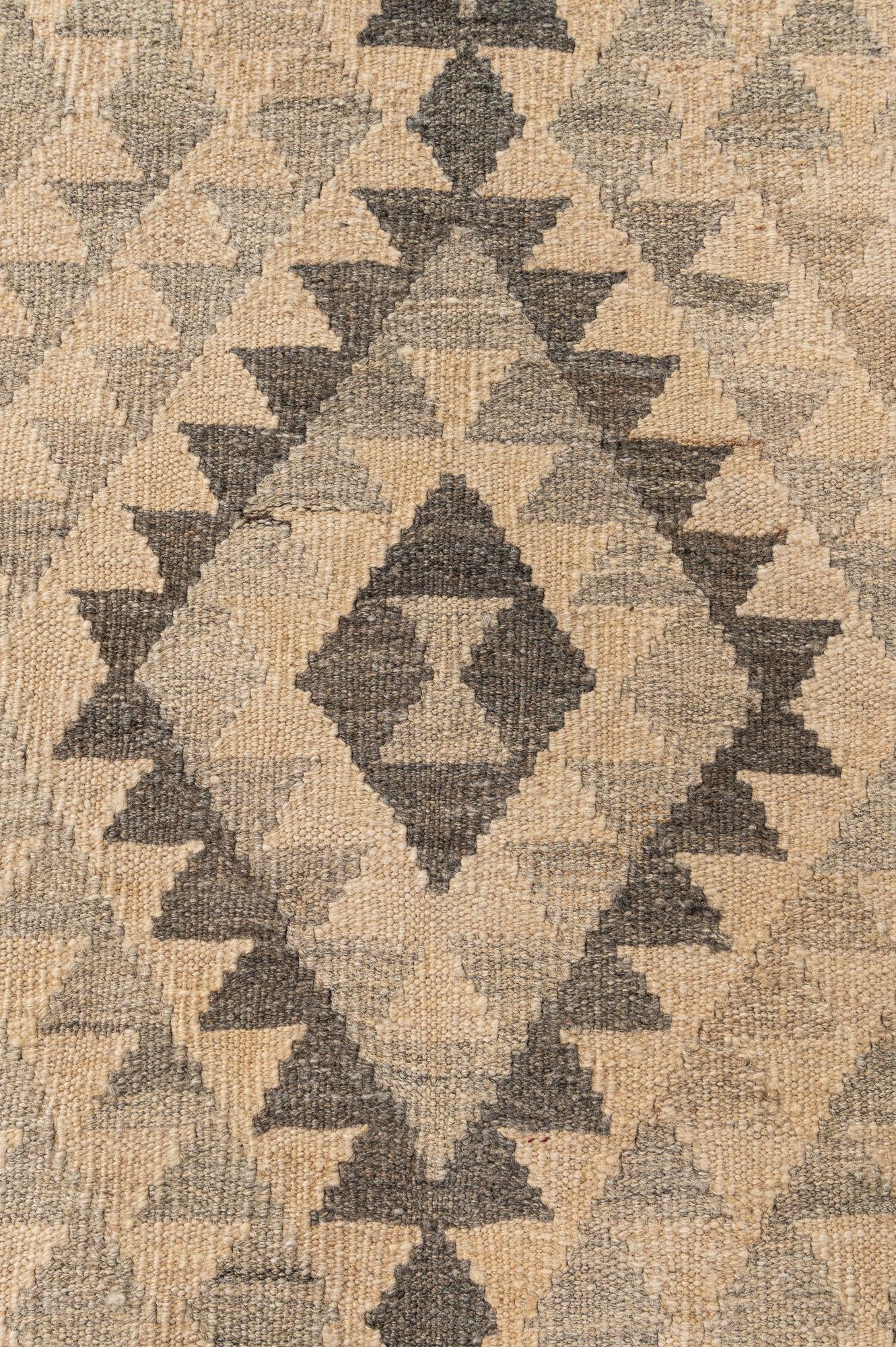 4' x 5' 9 Hand Woven Kilim Maymana Wool Rug