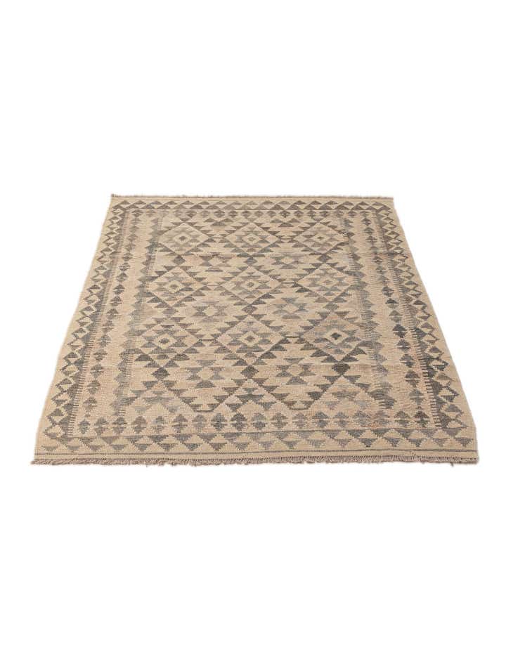 3' 10 x 5' 10 Hand Woven Kilim Maymana Wool Rug