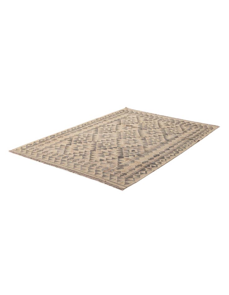 Detail image of 3' 10 x 5' 10 Hand Woven Kilim Maymana Wool Rug