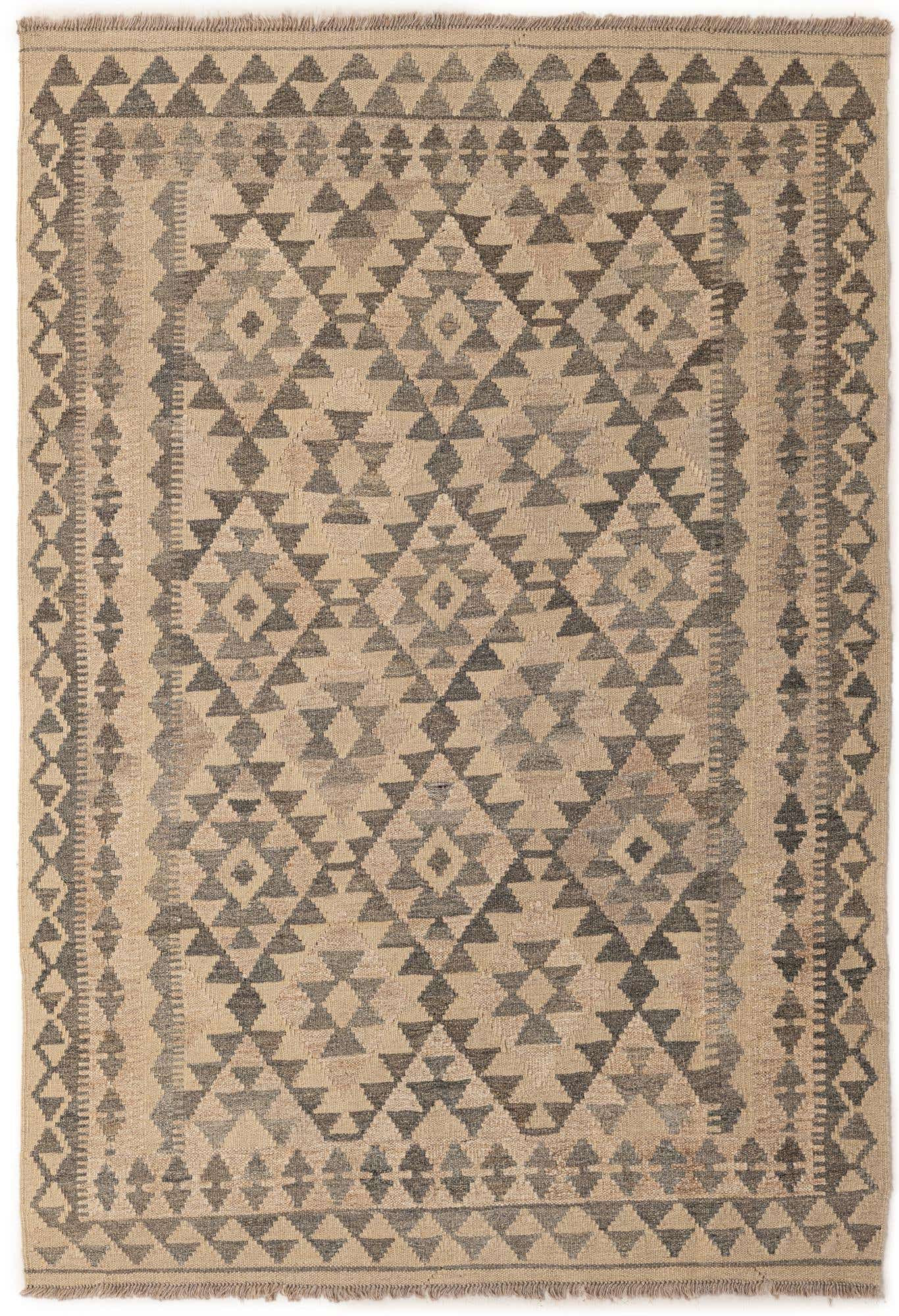 3' 10 x 5' 10 Hand Woven Kilim Maymana Wool Rug