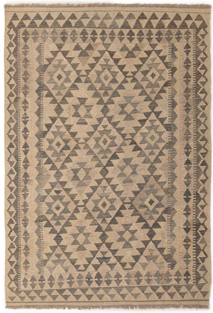 3' 10 x 5' 10 Hand Woven Kilim Maymana Wool Rug
