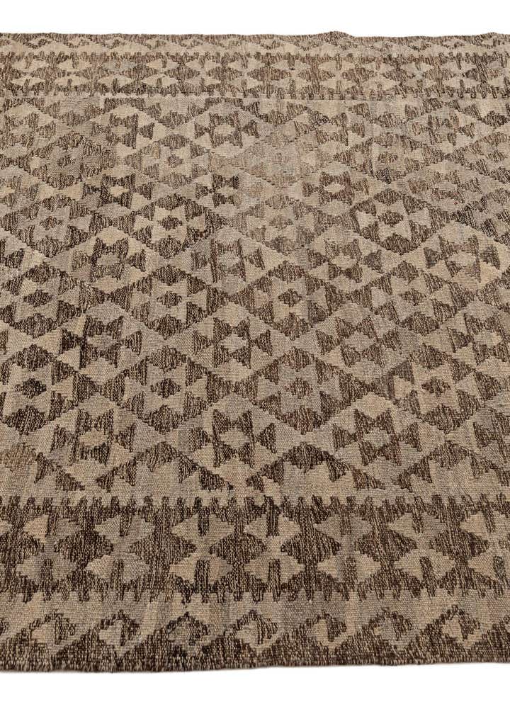 4' 2 x 6' 5 Hand Woven Kilim Maymana Wool Rug