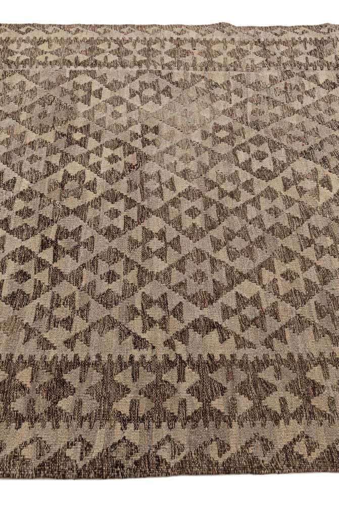 4' 2 x 6' 5 Hand Woven Kilim Maymana Wool Rug
