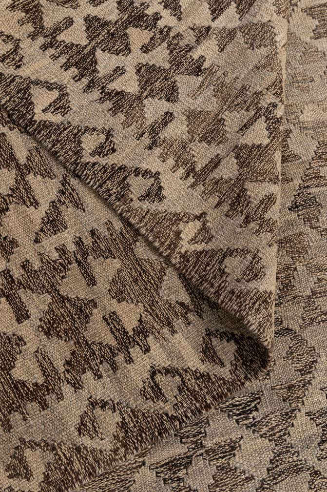 4' 2 x 6' 5 Hand Woven Kilim Maymana Wool Rug