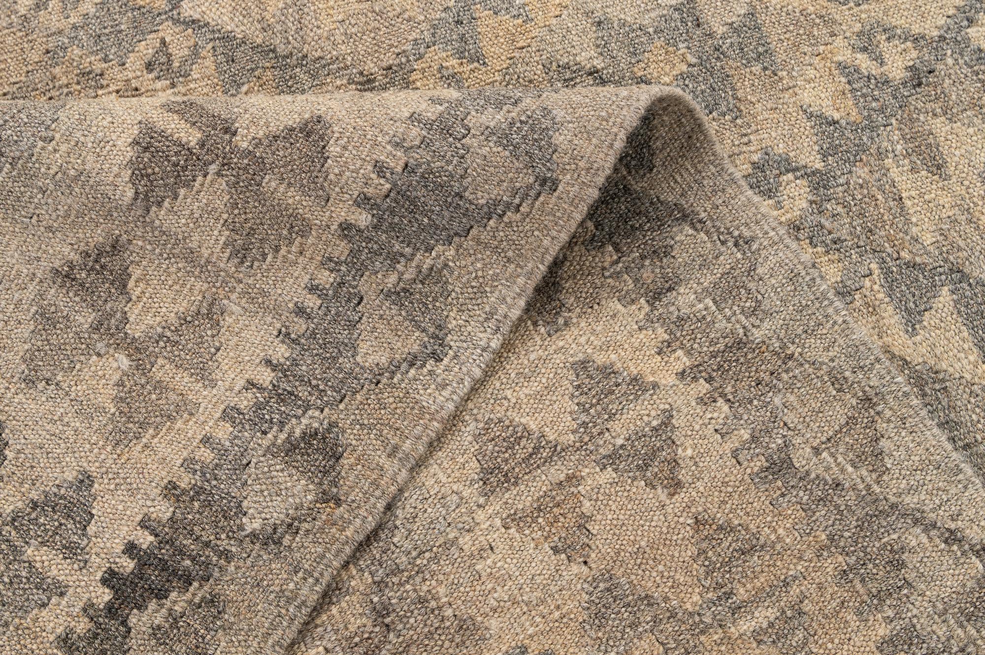 4' 10 x 6' 7 Hand Woven Kilim Maymana Wool Rug